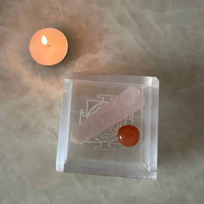 Selenite Charging Plate – Crystal Cleansing & Charging – Reiki Healing Crystal Aura Chakra