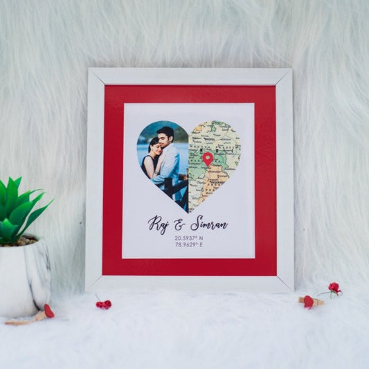 Heart Couple Map Frame