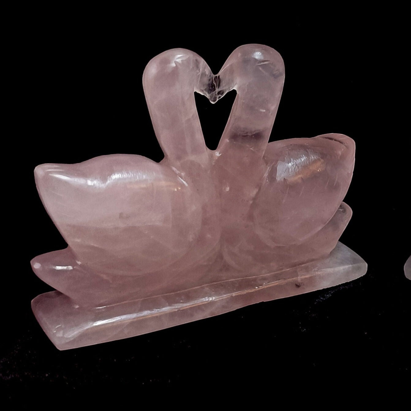 Rose Quartz Swan Duck Pair, Stone for Love, Relationship, Self