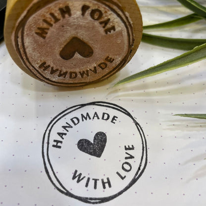 Handmade with Love - Wooden Ink Stamp