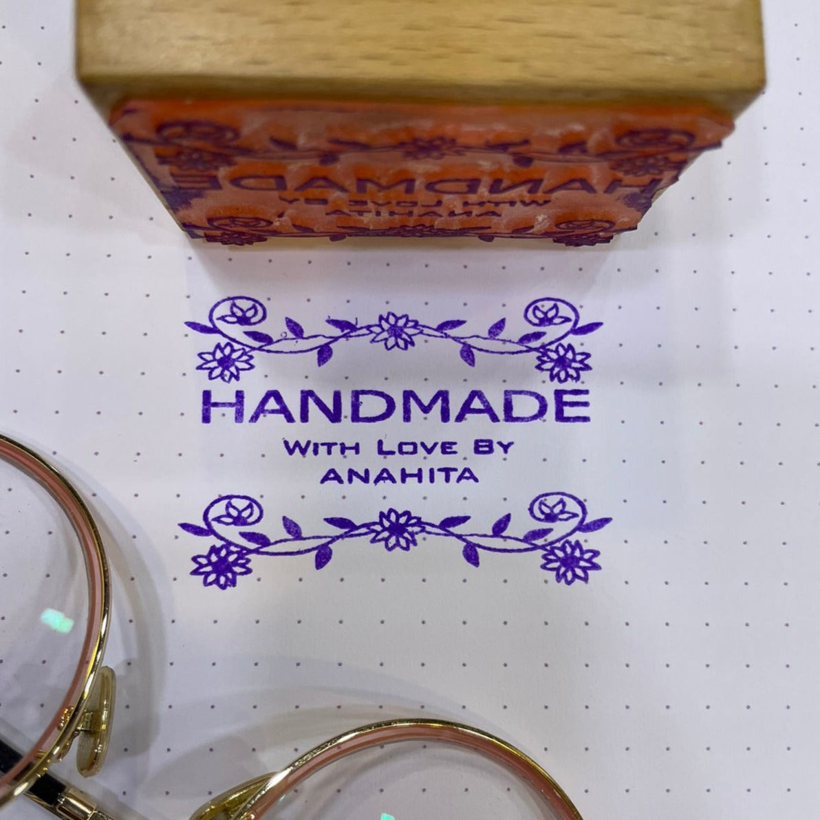 Handmade with Love By - Name Stamp