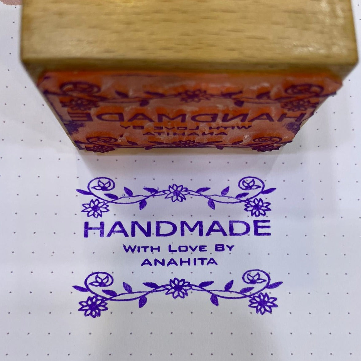 Handmade with Love By - Name Stamp